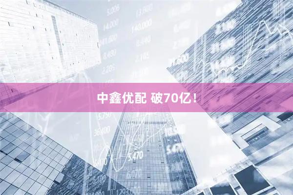 中鑫优配 破70亿！