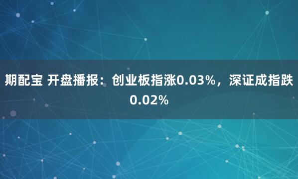期配宝 开盘播报：创业板指涨0.03%，深证成指跌0.02%